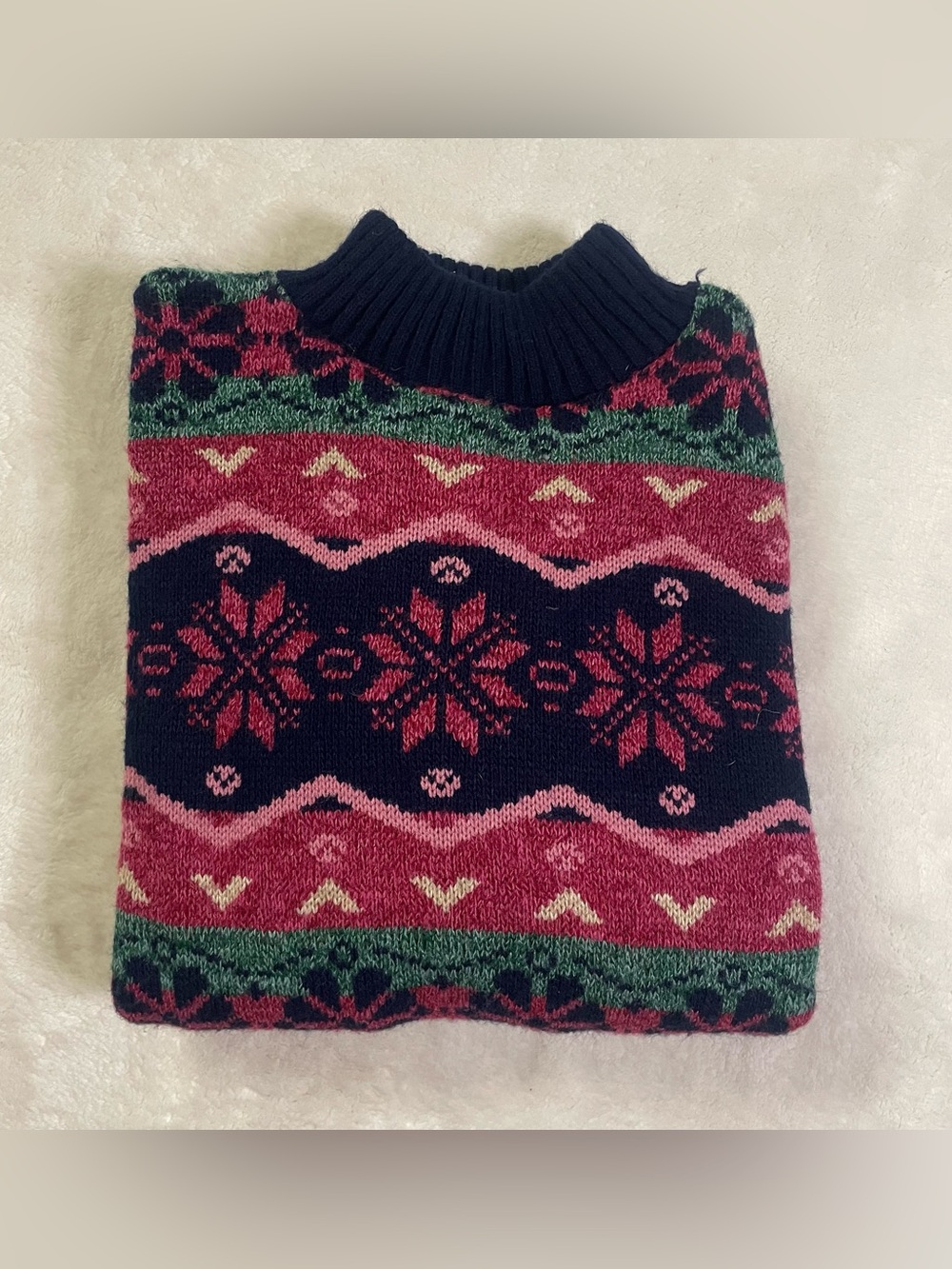 Private Eyes Vintage Knit Geometric Festive Design Pullover Sweater size M - Picture 13 of 14